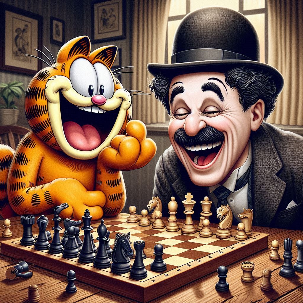 garfied charlie CLAUDINE BUCOURT CHARLIE CHAPLIN ET GARFIELD