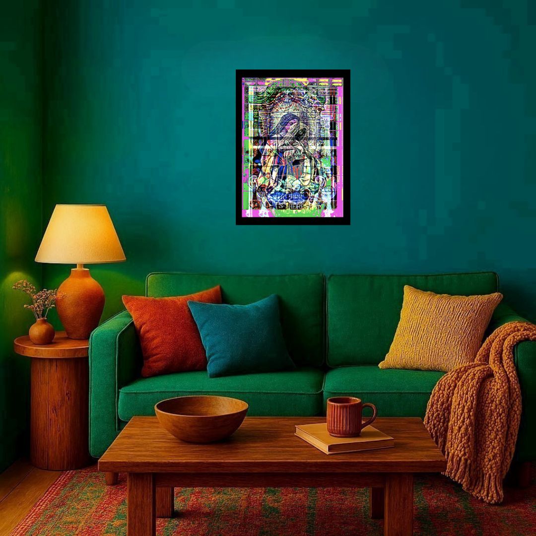 interprétation de sainte thérèse de lisieux, imprimée sur support aluminium, par claudine bucourt alias cibi