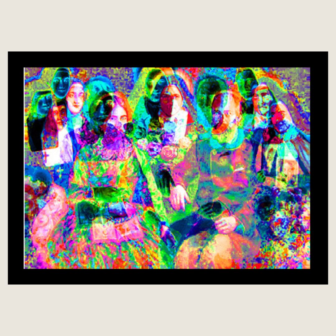 interprétation de sainte thérèse de lisieux, imprimée sur support aluminium, par claudine bucourt alias cibi