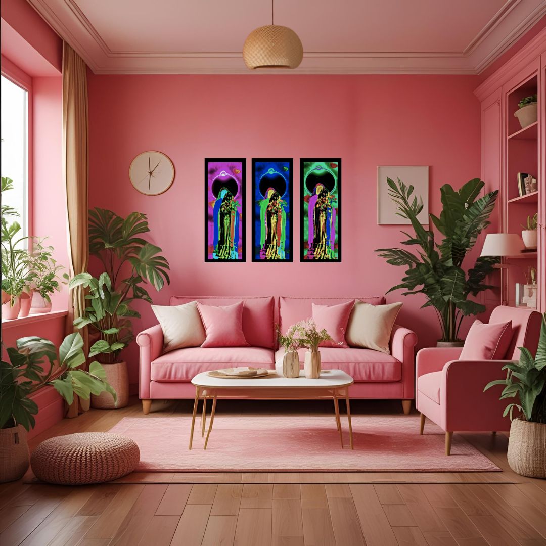 interprétation de sainte thérèse de lisieux, imprimée sur support aluminium, par claudine bucourt alias cibi